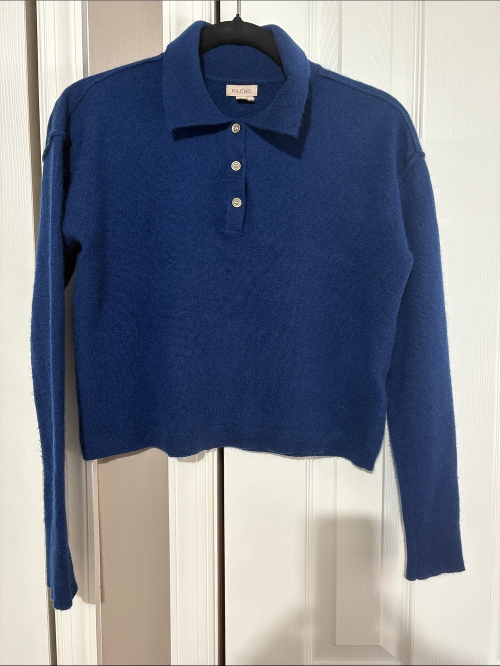Pilcro Navy Blue Long Sleeve Polo Sweater